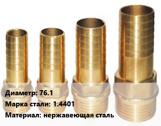 Штуцер 76.1 Сталь: 1.4401 нержавеющая сталь, шт, резьбовой цена от 481.5 Тг / шт, где купить, условия доставки в Кызылорде и Кызылординской области